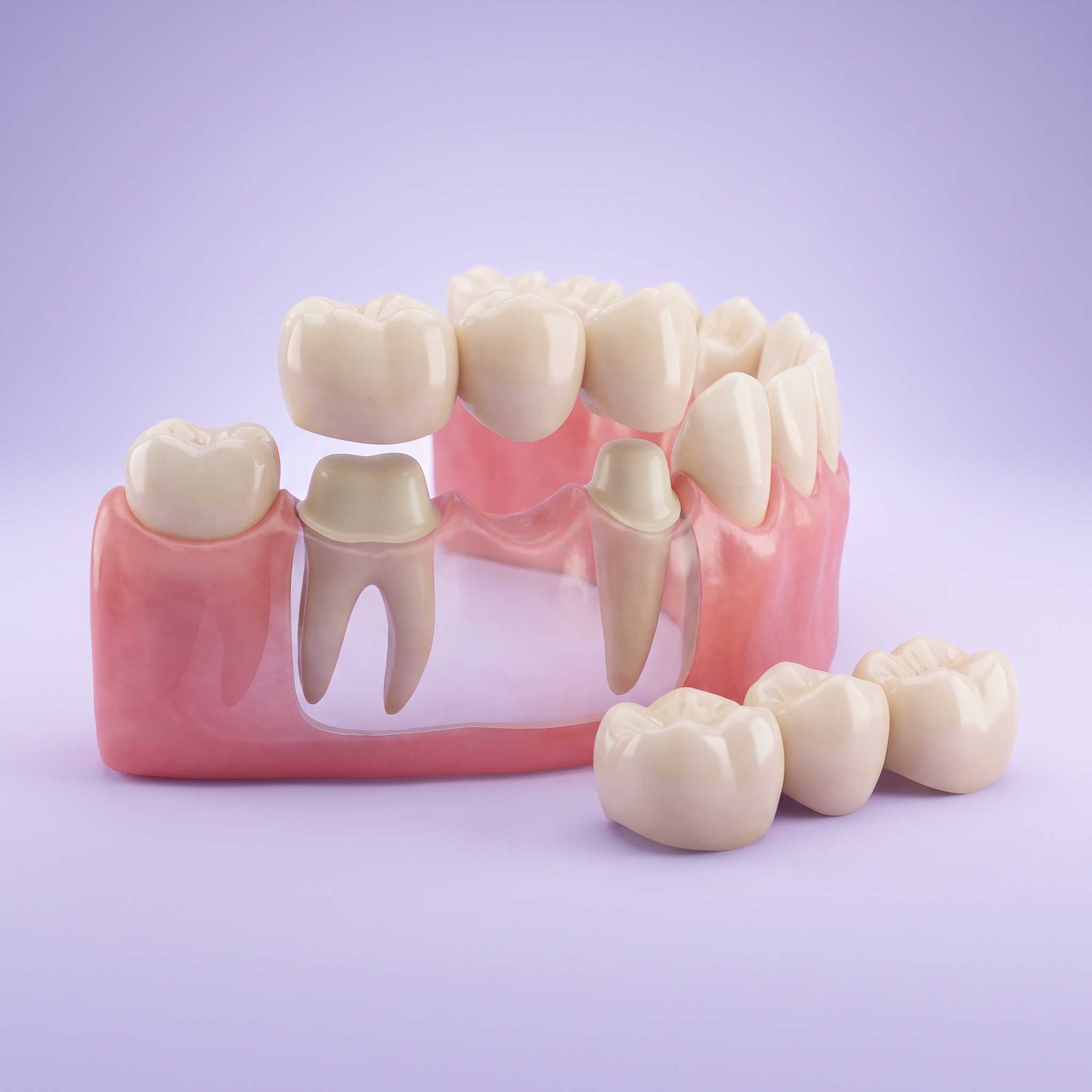Зубной мост на своих зубах
